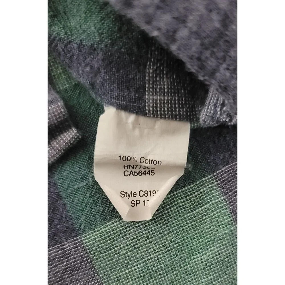 J. Crew Men's Green Plaid Homespund Long Sleeve Button Up Shirt Size‎ Medium